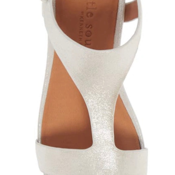 gentle souls Shimmery Pearl White T-Strap Sandal - Picture 6 of 12